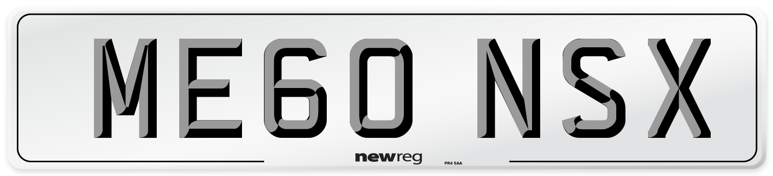 ME60 NSX Number Plate from New Reg